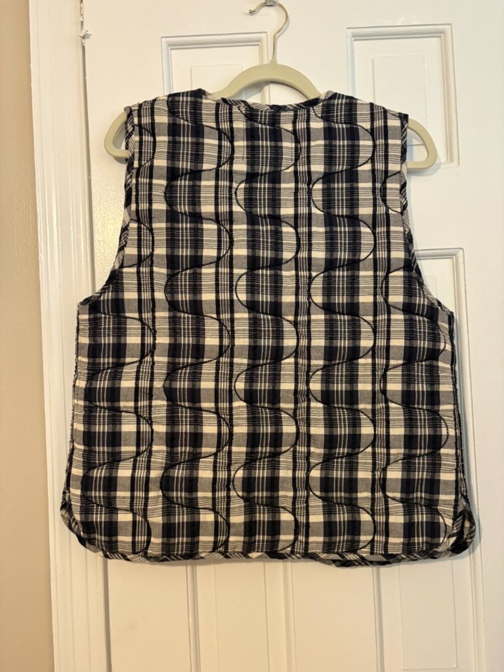 Damson Madder Arte Toggle Gilet Cotton Ruffle Plaid Vest - UK 10 / US 6 - Picture 6 of 9